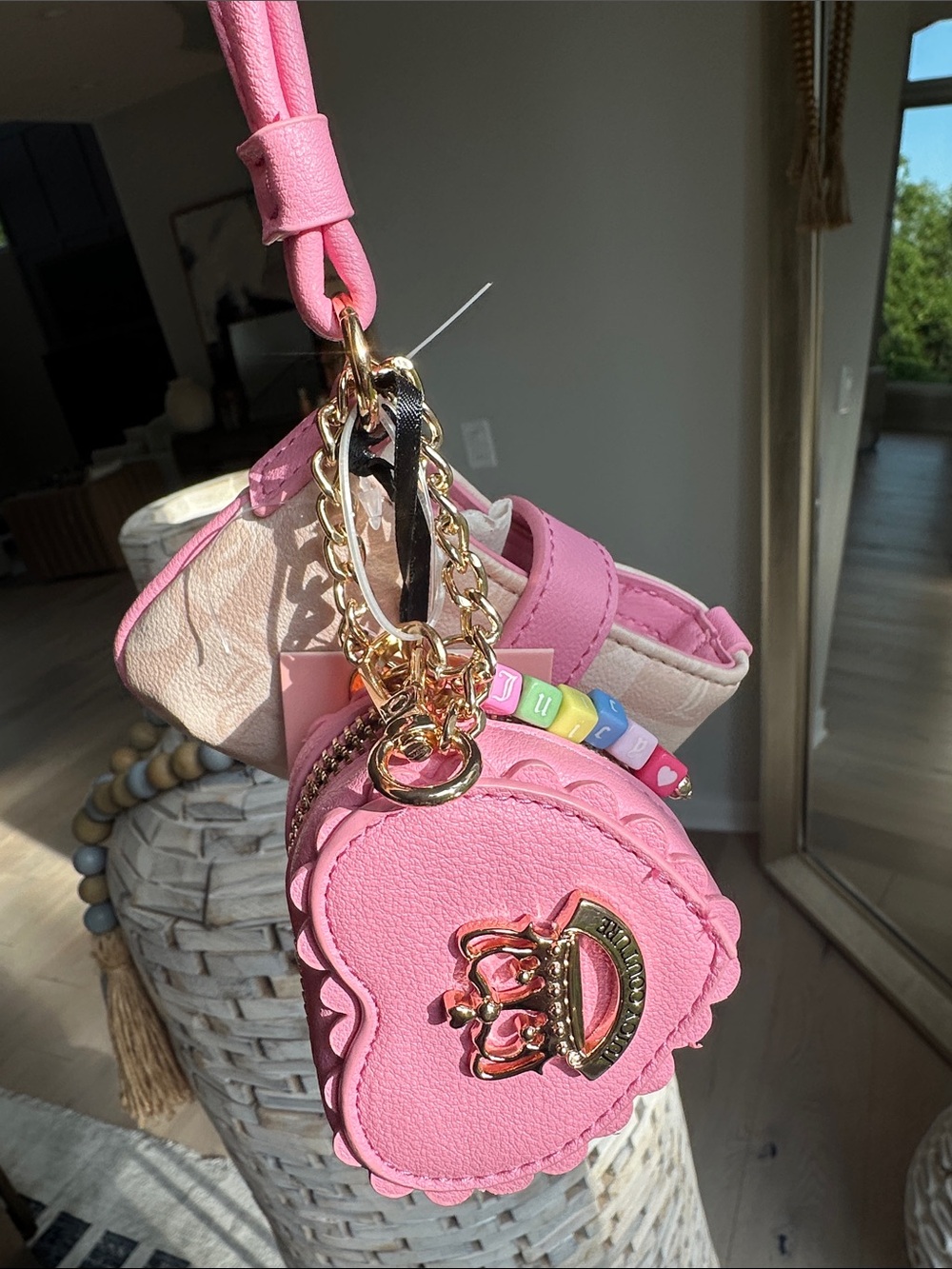 Juicy Couture Pink Two-Piece Wristlet Set with Heart Charm - Picture 4 of 5